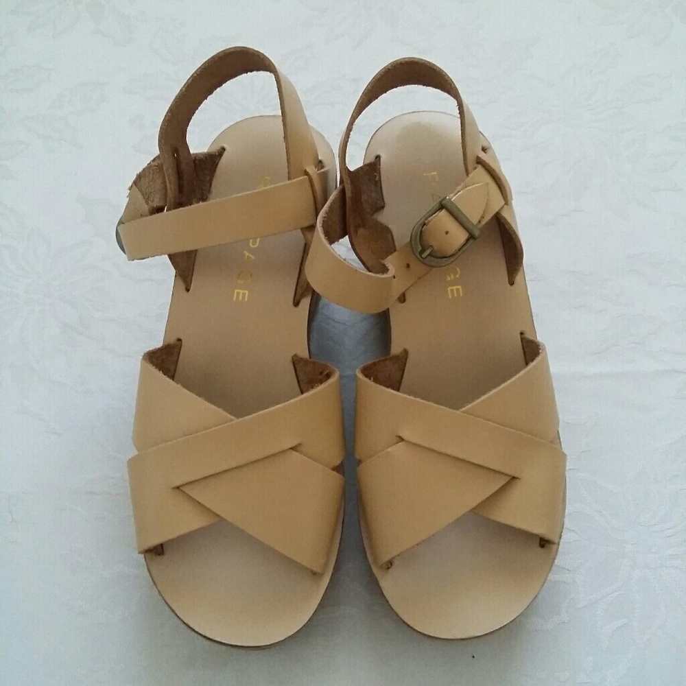 Crisscross suede wedge platform shoes